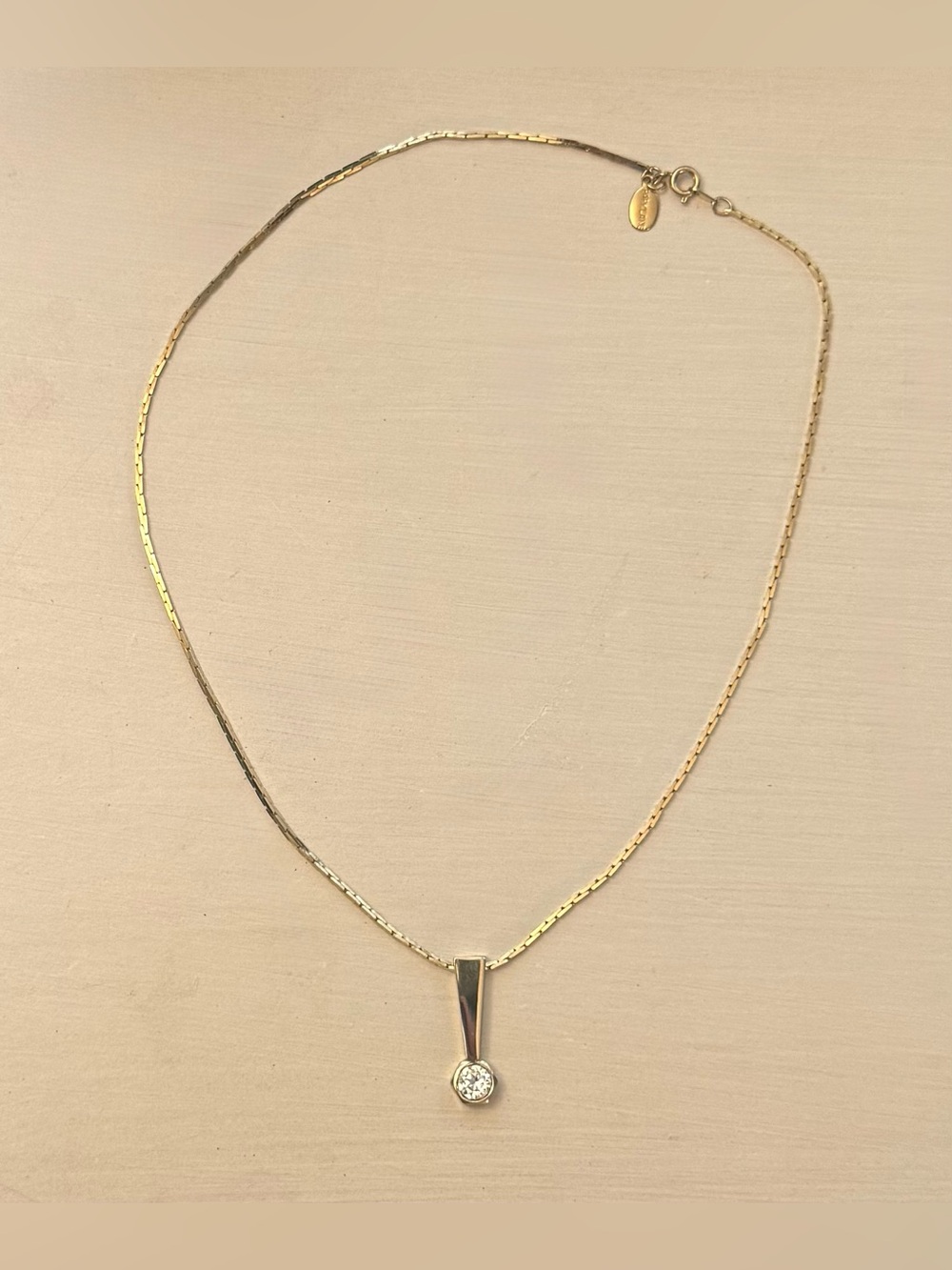 Park Lane Gold Drop Pendant Necklace with Clear Crystal